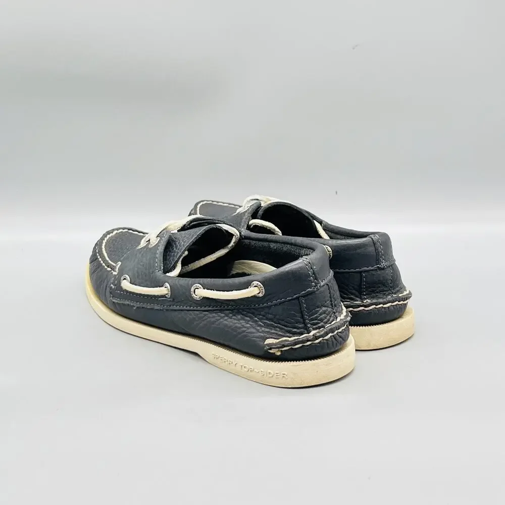 Sperry Shoes Mens 7.5 Blue Leather Top Sider Boat Deck Moc Toe‎ Casual Comfort